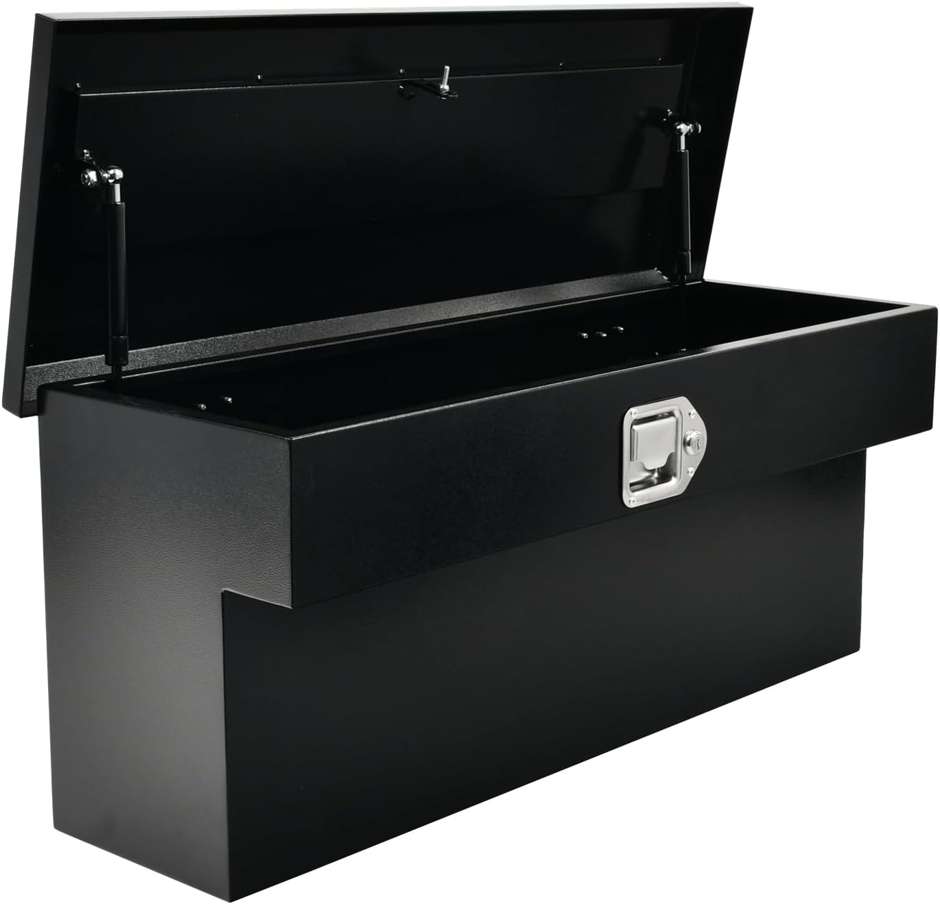 34 Inch Side Mount Tool Box, 34"X12.2"X15" Steel Pickup Truck Side Tool Box Storage ToolBox with Lock and Keys, Black