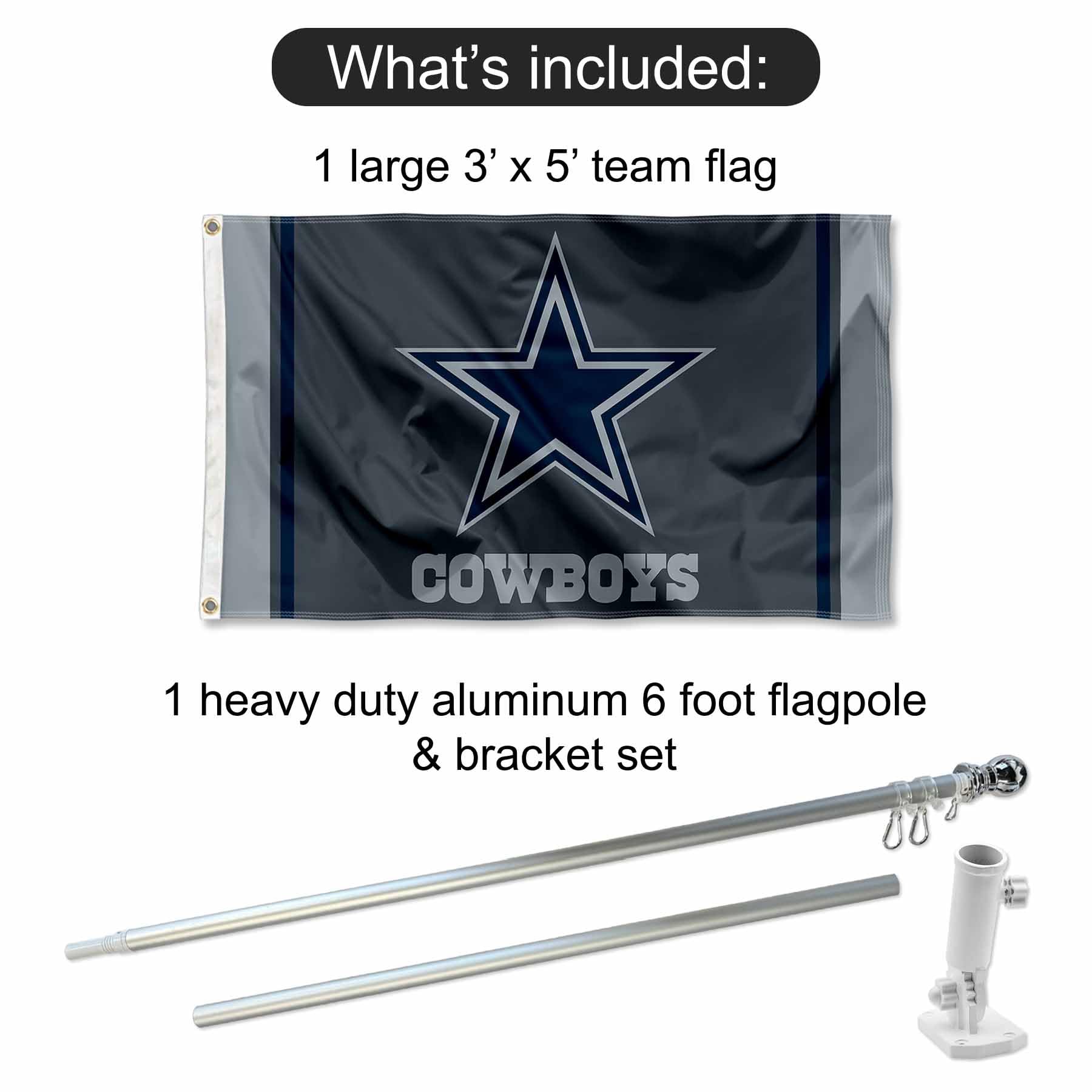 dallas cowboys fishing pole Black Flag and Bracket Mount Kit : Sports & Outdoors maui hook Collecting Antique & Vintage Color:Pearl/Blue Mylar Skirt decorating your home