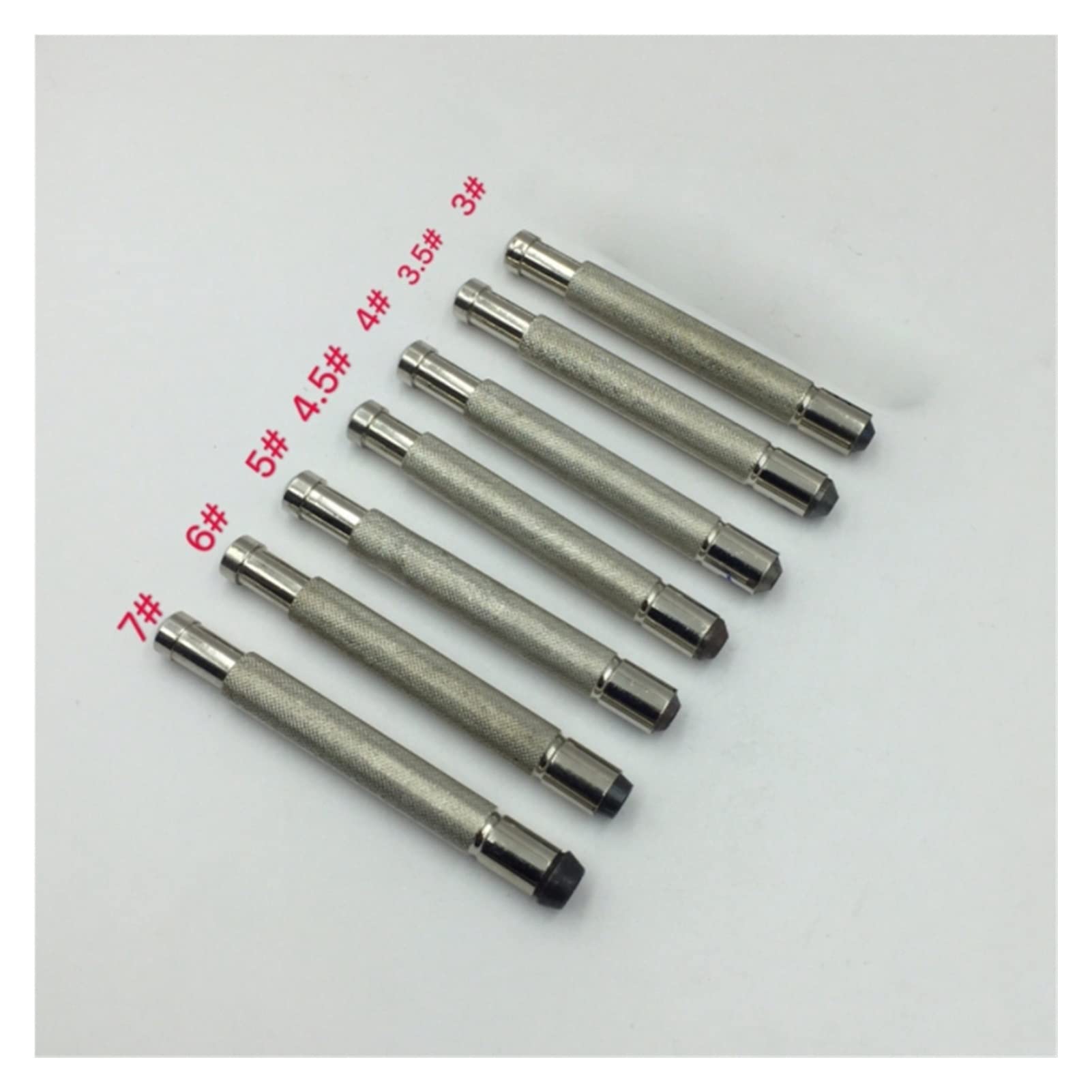 7-teiliges Uhrenkronen-Aufzieherset, 3,0–7,0 mm, Schraube für manuelles mechanisches Aufziehen von Uhrenkronen, Uhrenreparatur-Werkzeugset für Uhrmacher, Uhrenreparaturwerkzeuge (Silber)