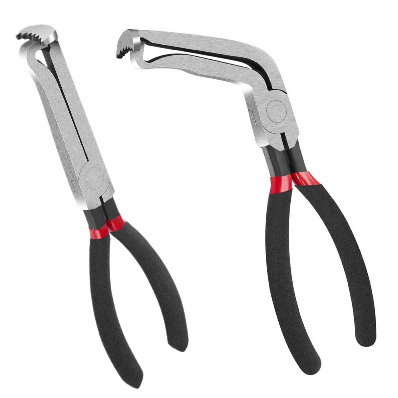 2PCS Electrical Disconnect Pliers Set, Electrical Connector Pliers, Automotive Tools Electrical Connector Plier, ElectricalDisconnect Plier for Cars (1*Straight&1 * 60°Bend)