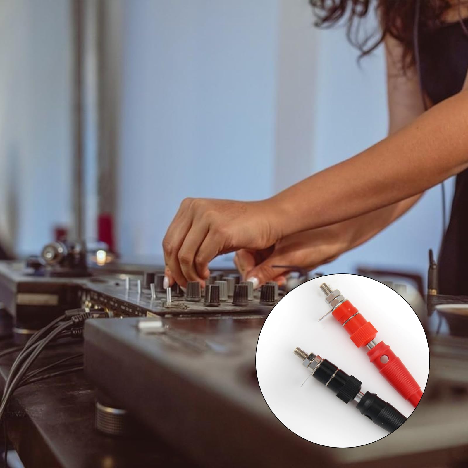 Gniazdo bananowe 4 mm wtyczka bananowa stereo wtyczka wtyczka banana wtyczka | 20 szt. niklowane wtyczki bananowe 20 szt. nakrętki do wiązania nakrętek do głośników audio wzmacniaczy systemów stereo