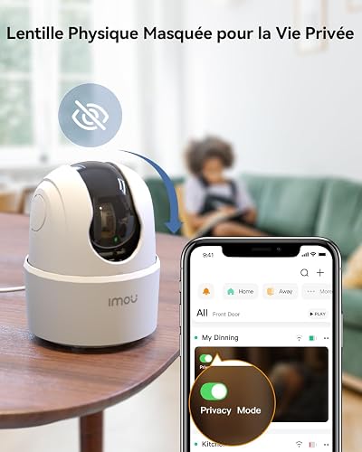 Imou 2K(3MP) Lot de 2 Caméras Surveillance WiFi Intérieur 360° Connectée - 9