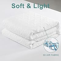 Vista 5 de MERITLIFE - Protector de colchón de bambú impermeable premium, suave y sin ruido, relleno con tela de aire 3D ultrasuave y transpirable, funda