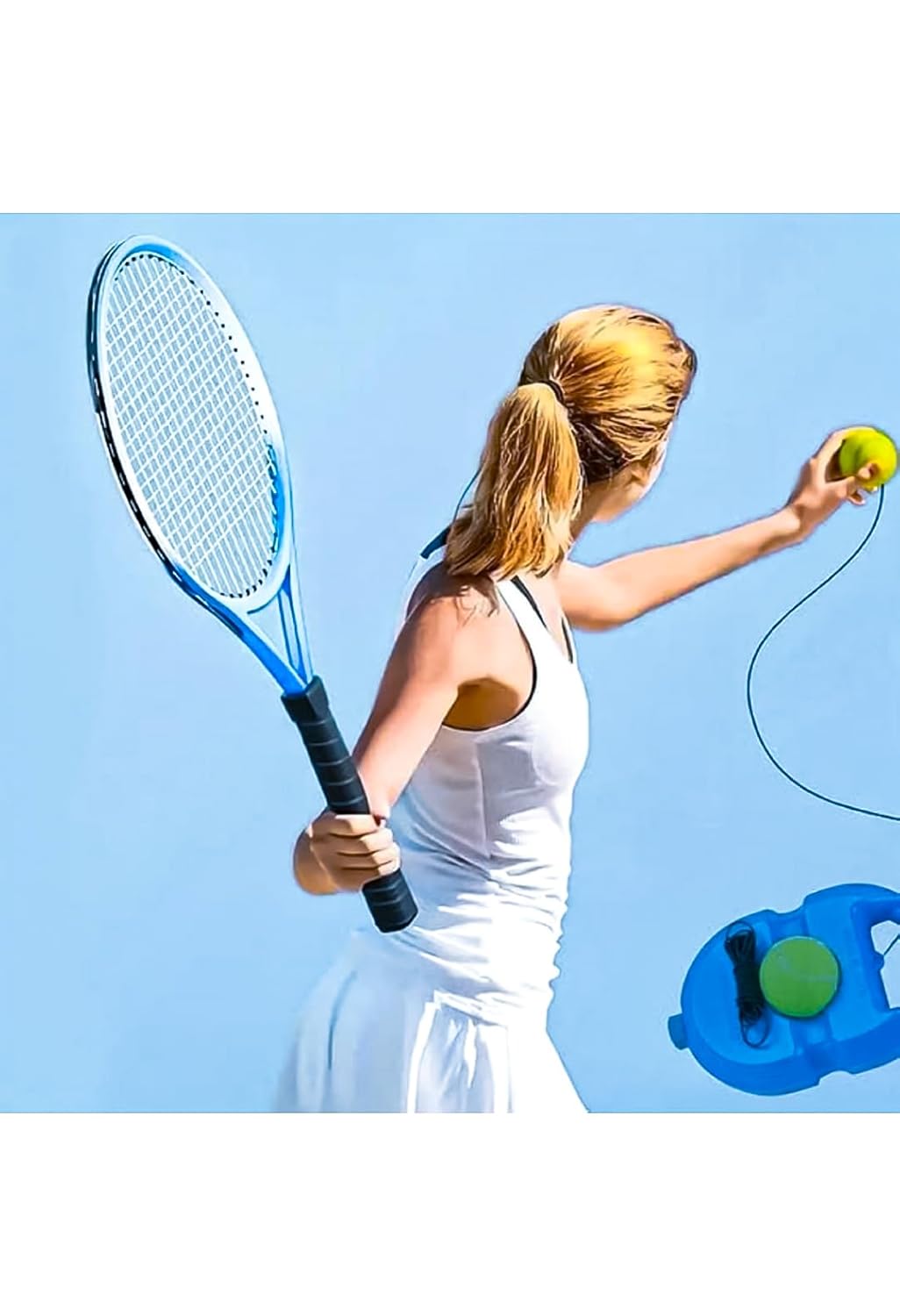 Plastic Solo Tennis Trainer Rebound Ball - Portable Tennis Equipment For Self-Practice For Adults Or Kids. (Multicolor) (AG Lifestyle Products) 7 613YTEdlV0L. SL1500