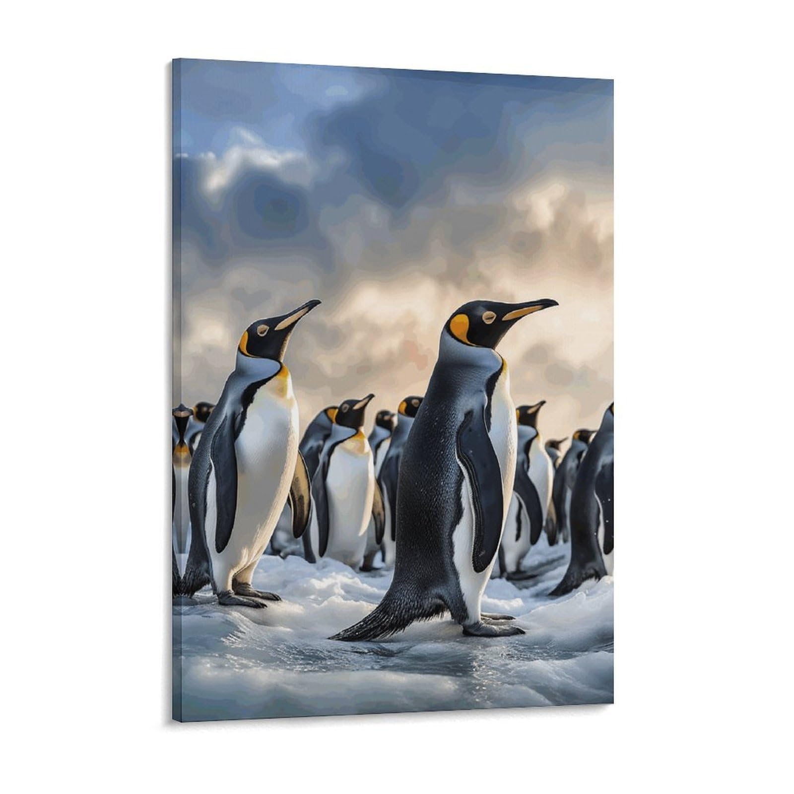 NTVOWPZO Sea Penguin Canvas Wall Art for Bedroom 12x16inch Canvas Prints Artwork for Walls Modern Picture Artwork Painting for Living Room Aesthetic Wall Paintings for Bathroom Kitchen Office Decor