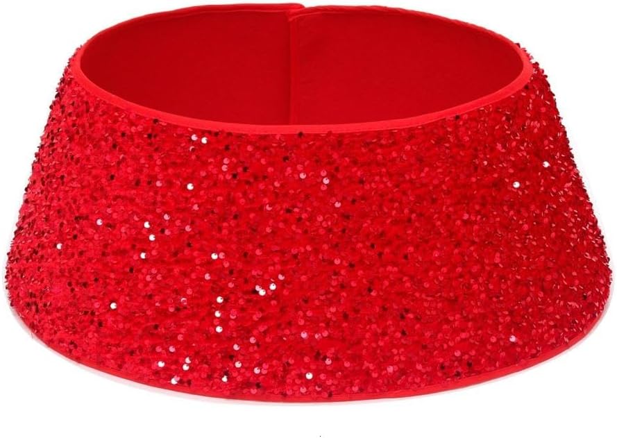 Beautiful Festival Tree Base Cover in Sequined Front for Christmas Decoration