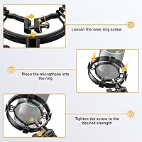 Vista 3 de MAONO PD200X/PD200XS Shock Mount - Professional Custom Microphone Mounts Reduces Vibration Noise, Removable Shock Mount for Microphones with a