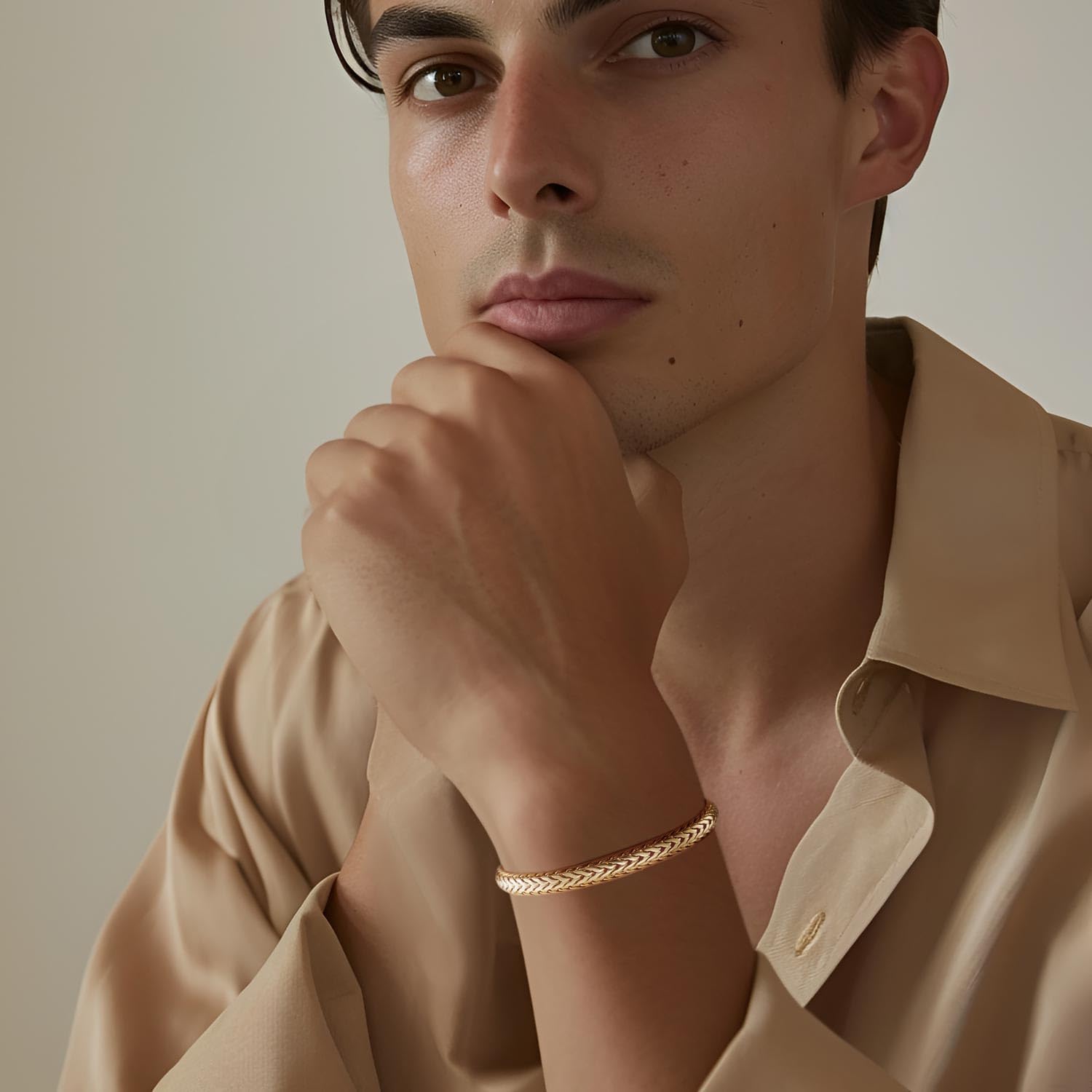 14K Gold Bracelets for Women Mens bracelet Link Foxtail 14K Gold Chain Bracelets for Women Trendy Dainty Bracelets for women 6.5-9in - Image 5