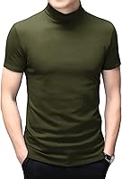 Vista 1 de Camiseta de manga corta para hombre, básica, cuello alto, ajustada, sin botones, térmica, sólida