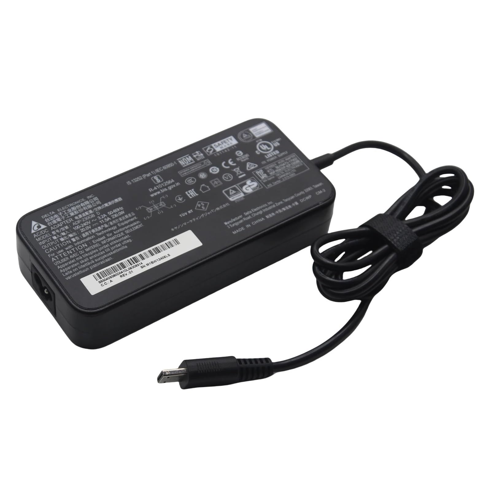 Chargeur PC portable 230W avec embout carré plat et mince