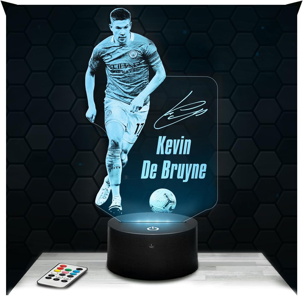 Lampephoto.fr - Kevin de Bruyne 3D Lamp Night Light Football Player Sport 3D LED Illusion Lamp, Christmas Birthday Gift Idea for Boys and Girls Children's or Adult Bedroom Night Light TOP