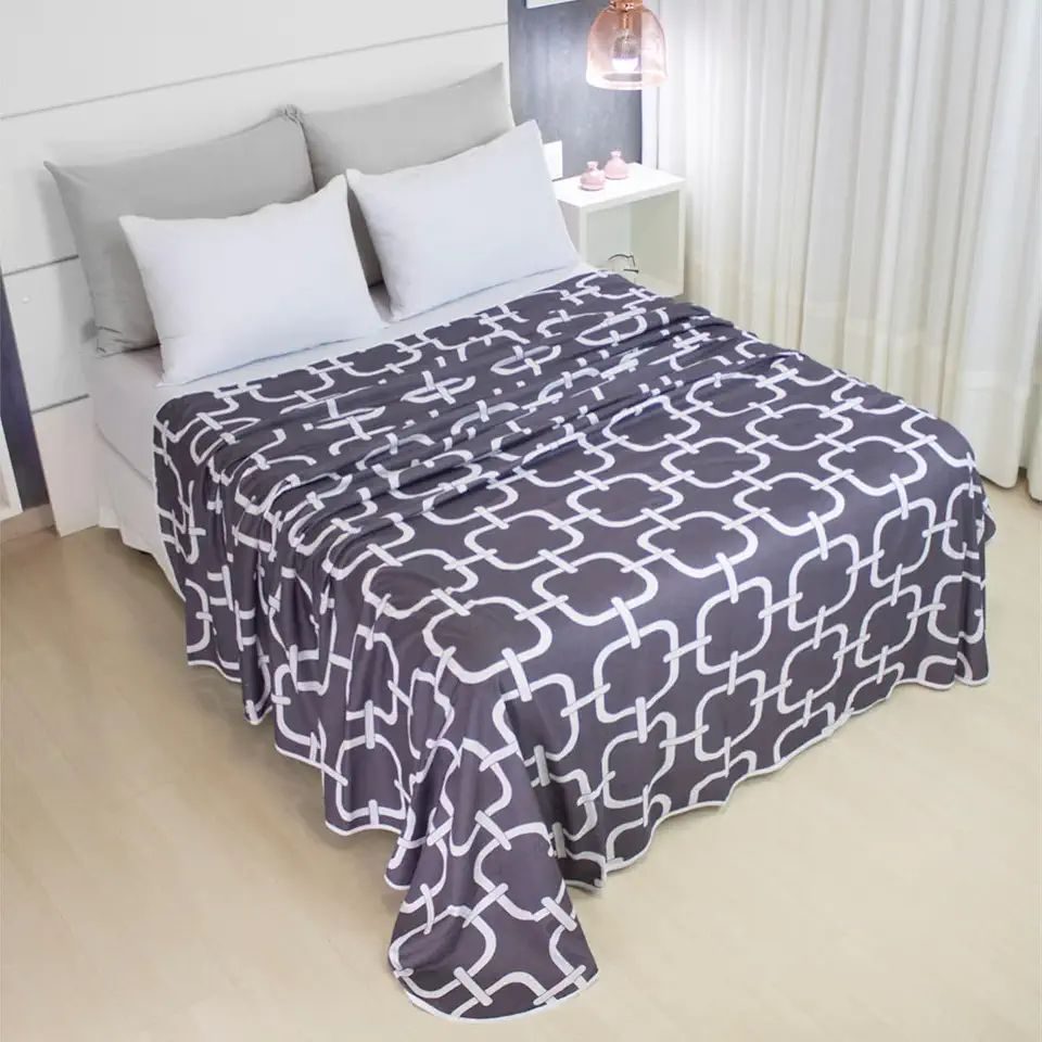 Lençol Casal Sem Elástico Malha Estampada 100% Algodão Para Se Cobrir 2,20 x 2,20m Toque Macio, Conforto e Durabilidade Cozzilar (Modelo 3)