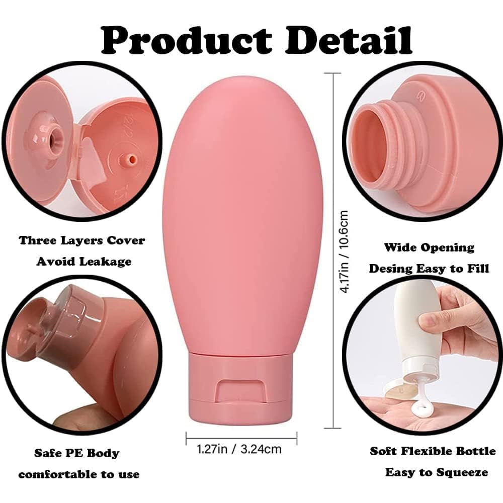 SANGOZ 3 Pcs Set of Travel Toiletries Bottles 60 ML Refillable Leakproof Empty Squeeze Bottles Container for Shampoo Conditioner Lotion Dispenser Bottle (Modern) 1