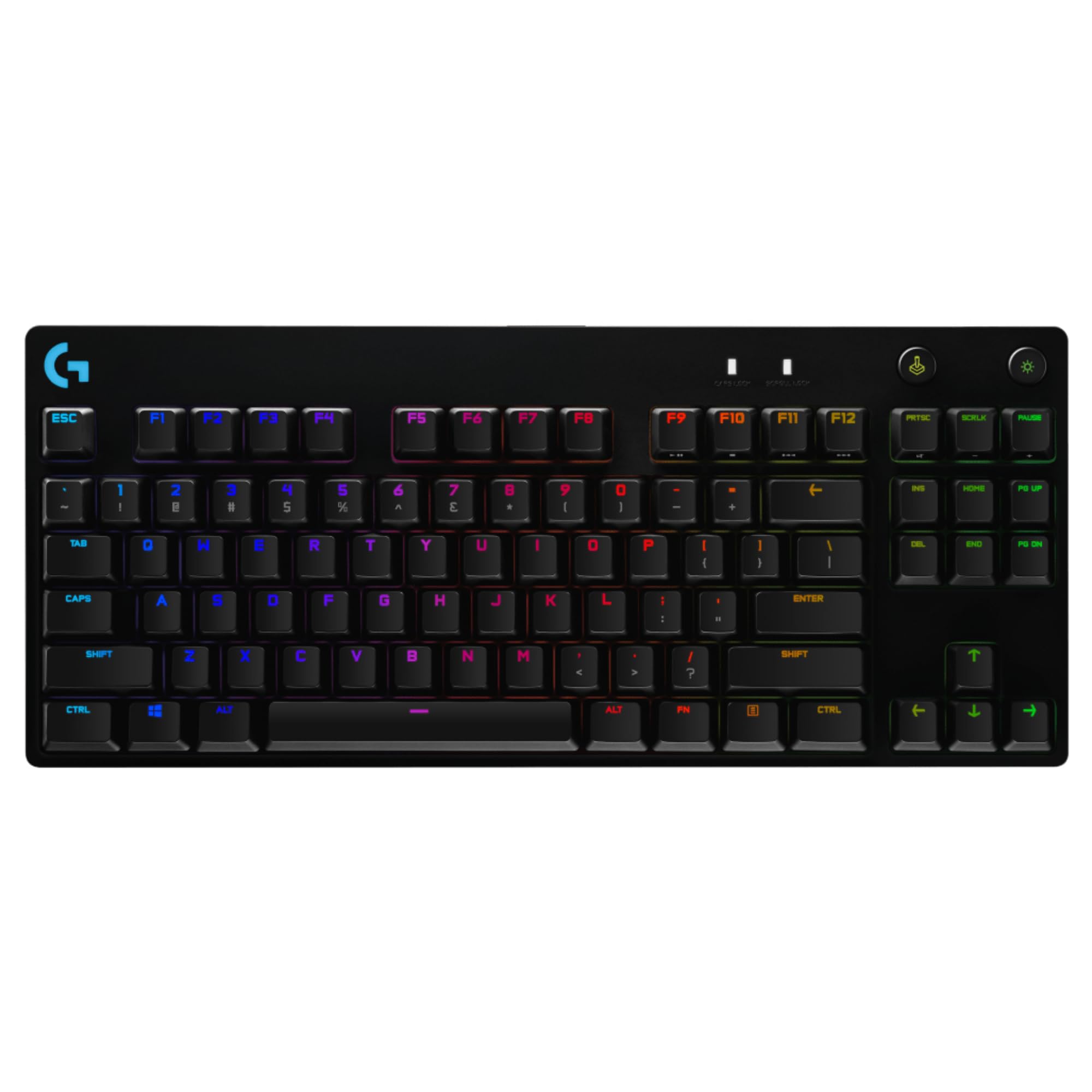 PRO TKL Mechanical Gaming Keyboard, GX Blue Clicky Key Switches, LIGHTSYNC RGB, Portable Tenkeyless Design for esport Gaming, Detachable Micro USB Cable, QWERTY UK Layout - Black