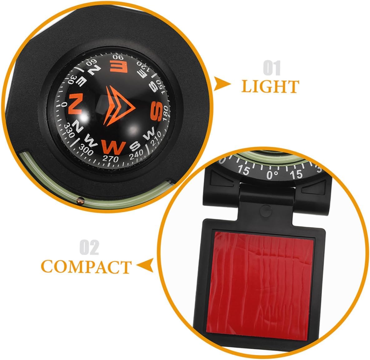 Hemobllo 2pcs Car Dashboard Compass Inclinometer Ball High Precision Automotive Compass for Vehicle and Boat Navigation