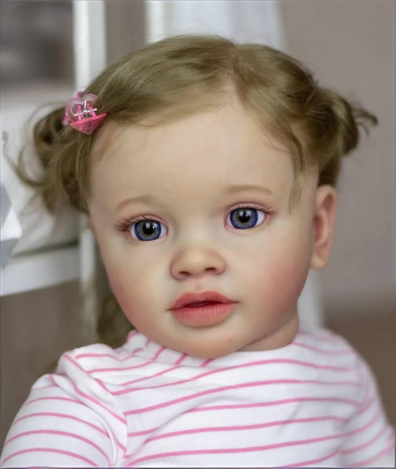 RXDOLL Duży rozmiar Prawdziwe Życie Reborn Maluch Lalki Dziewczyna Pippa, 66 cm Realistyczne Reborn Baby Dolls Miękkie Ciało Tkaniny, Ważone Realistyczne Lalki Niemowlęce, które wyglądają jak