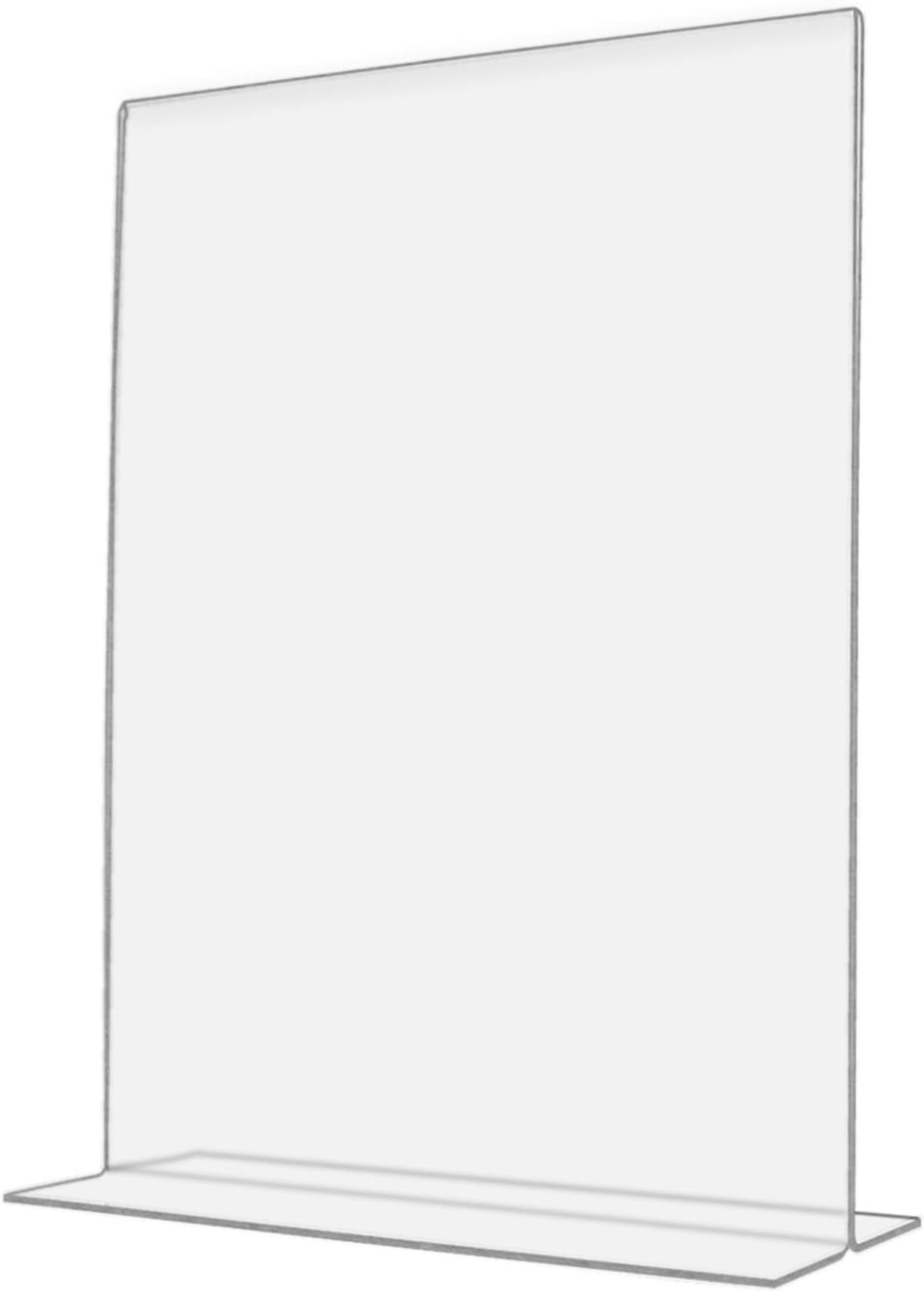 Acrylic Sign Holder 8.5 x 11 - T Shaped Double Sided, Extra Thick Durable Quality, Photo, Menu, Ad Display, Set of 6