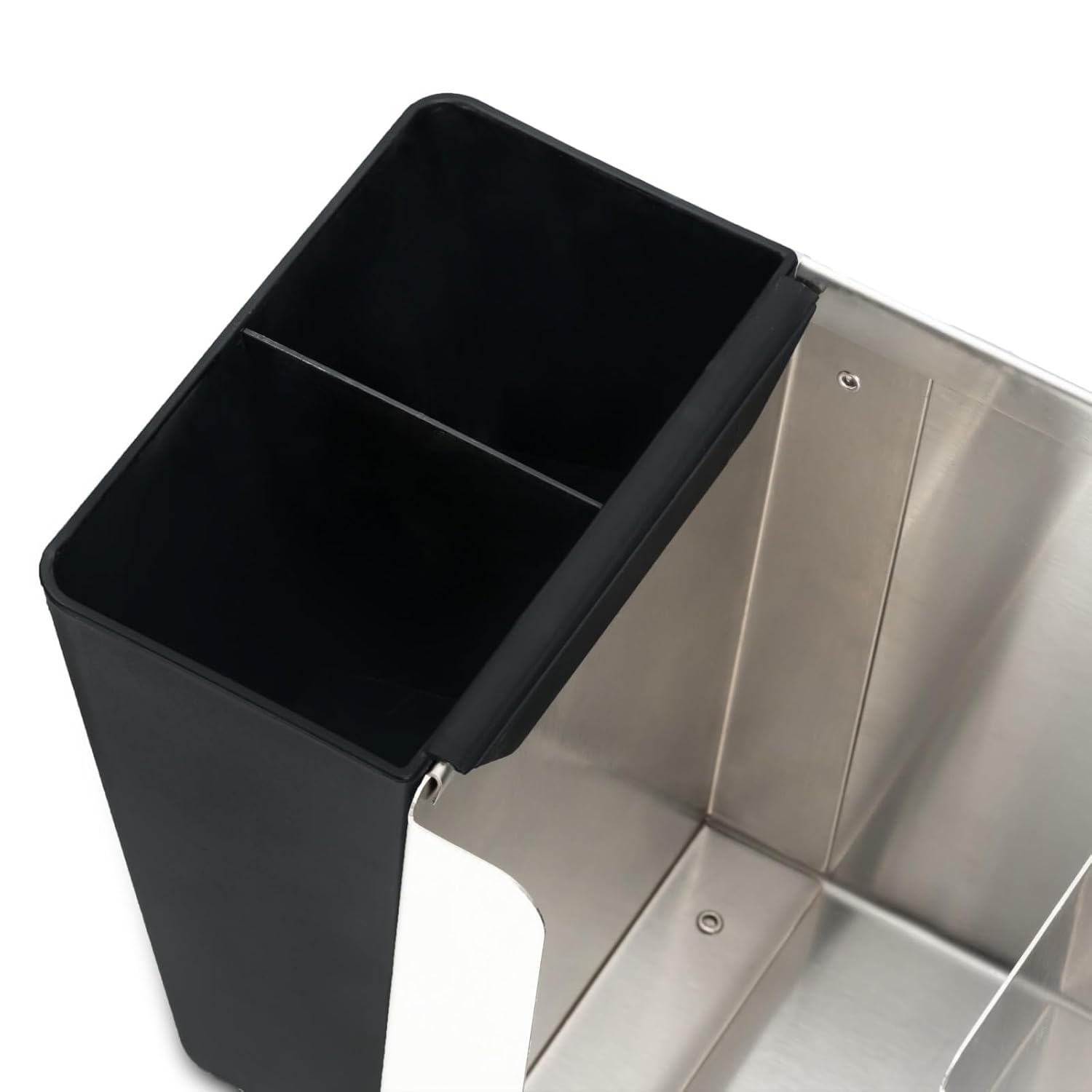 San Jamar Lid Organizer with Adjustable Dividers for Restaurants and Fast Food, Plastic, 14.5 Inches, Silver