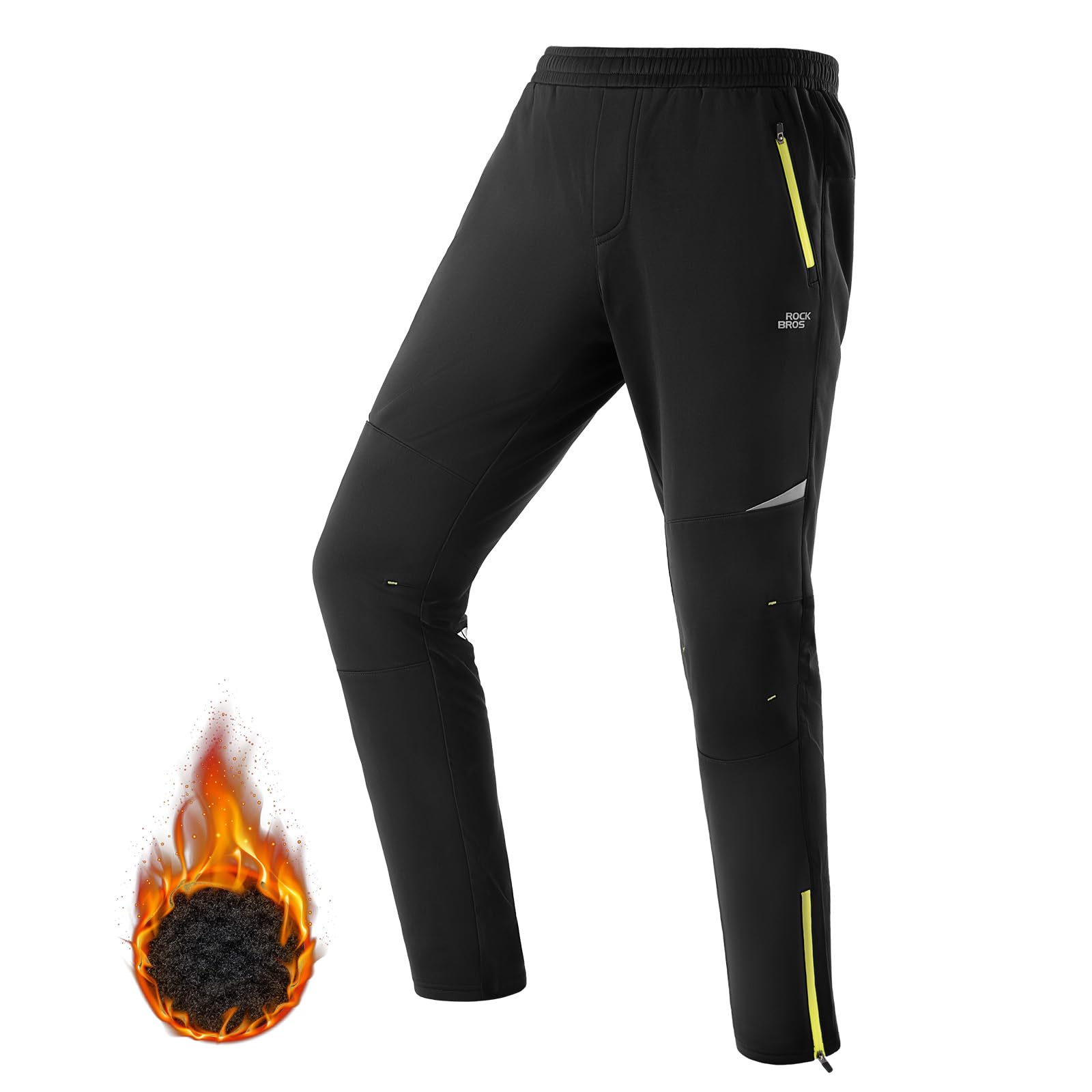 ROCKBROS Pantalón Ciclismo Hombre Invierno Polar Abrigo a Prueba de Viento Ropa Bicicleta Térmico para Montaña Senderismo Deportes al Aire Libre