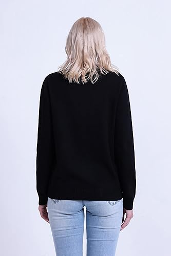 Miniatura 4 de SMILING PINKER Suéter de punto con cuello redondo y botones de perlas para mujer, peso medio