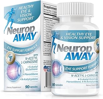 NeuropAWAY Eye Support Supplement 90CT with Lutein N-Acetyl L-Carnosine S-Acetyl Glutathione N-Acetyl Cystiene Pterostilbene Lycopene Zeaxanthin to Support Healthy Vision