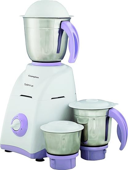 Crompton Greaves Sierra 600-Watt Mixer Grinder with 3 Jars (White)