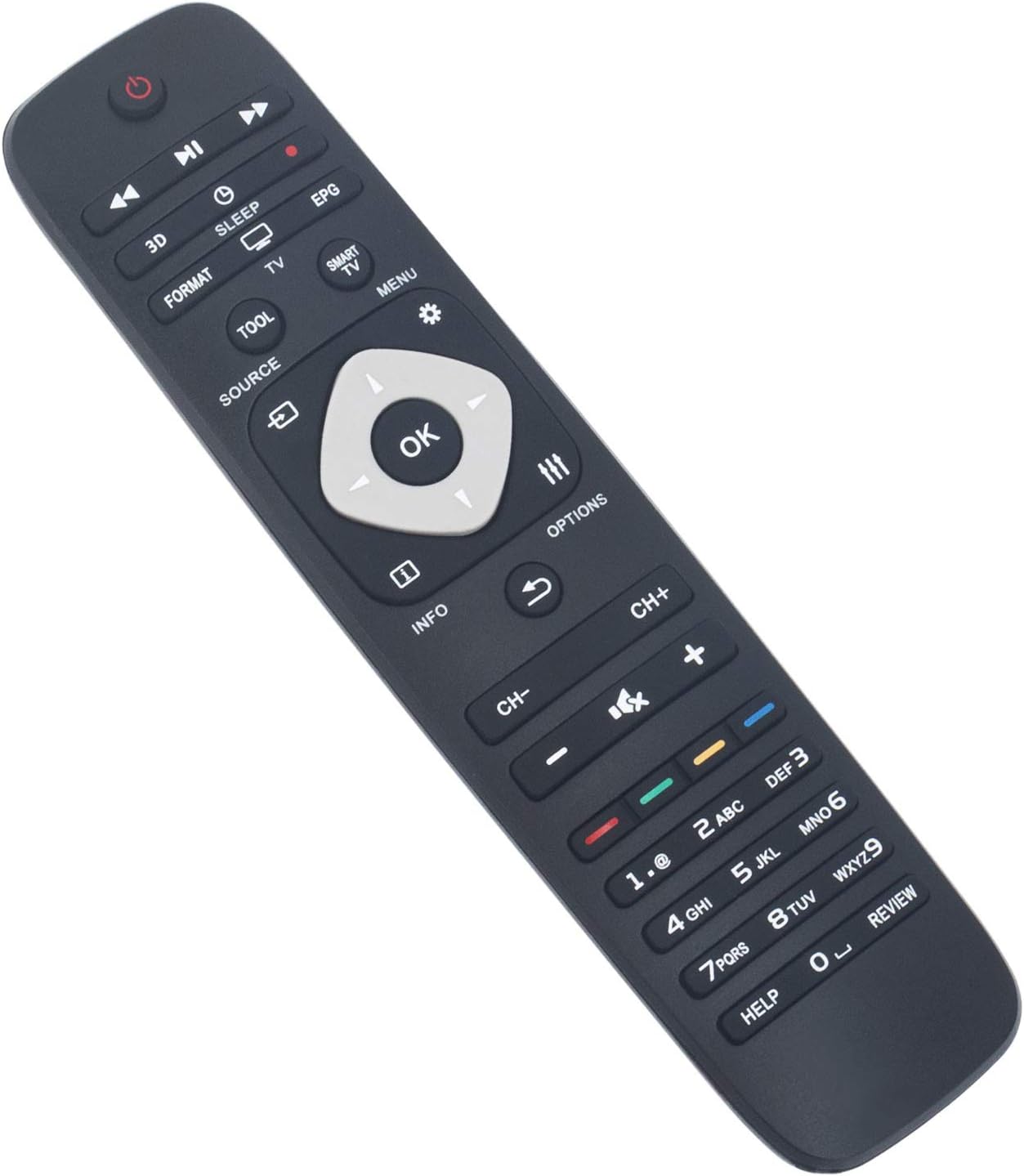 ALLIMITY YKF309-001 Remote Control Replace fit for Philips Smart LED TV 32PFL3107H 24PFL3108H/12 37PFL3007H/12 32PFL5507K/12 40PFL5537K/12 47PFL4007T 47PFL4307K/12 55PFL5507H/12 55PFL5527H/12