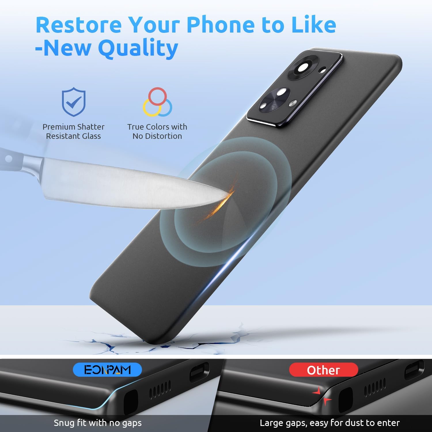 Back Glass Replacement for OnePlus Nord 2T Back Cover Rear Housing with Camera Lens + Repair Tool Kit Genuine Rear Glass (Gray)