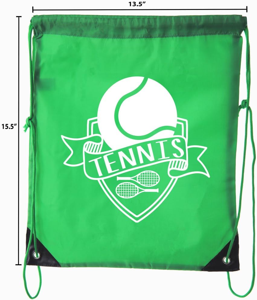 Mato & Hash Tennis Backpacks| Tennis Drawstring bags for Camp, Parties, and Fundraisers! - 10PK Forest Green CA2500Tennis S2
