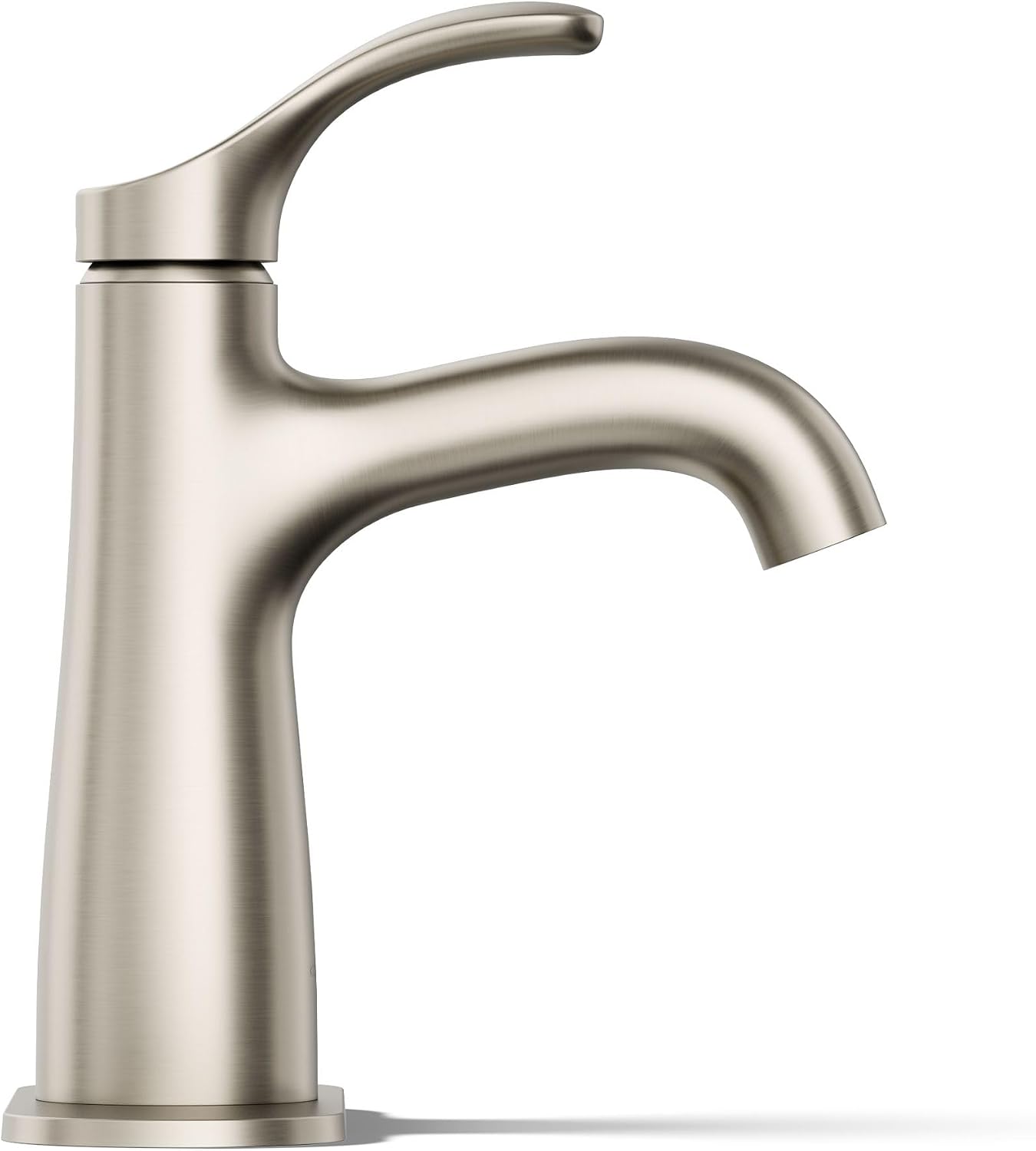 KOHLER K-27389-4-BN Simplice® Single-Handle Bathroom Sink Faucet, 1-Hole, Single-Handle Bathroom Faucets with Clicker Drain, 1.2 GPM, Vibrant Brushed Nickel
