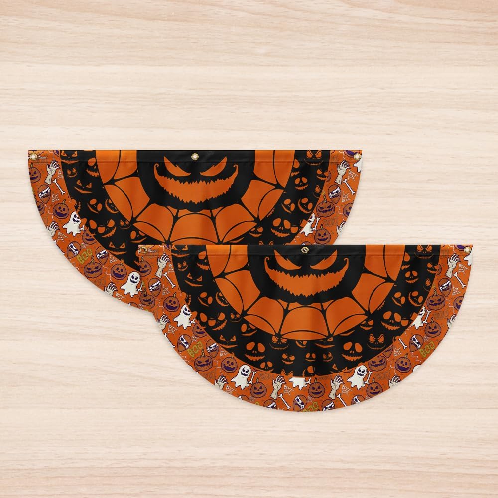 American Flag Halloween Non-Pleated Fan Flag MLN3622FL, 1.5x3 ft, 1 Pack Suitable for Outdoor and Indoor