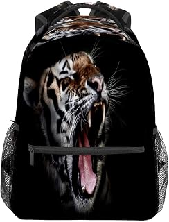 Mochila escolar para meninos e meninas animal grande gato Tigres estudante bolsa para livros meninos meninas leve durável médio ensino médio bolsa para viagem caminhada acampamento mochila, Multicolorido, One Size, Clássico