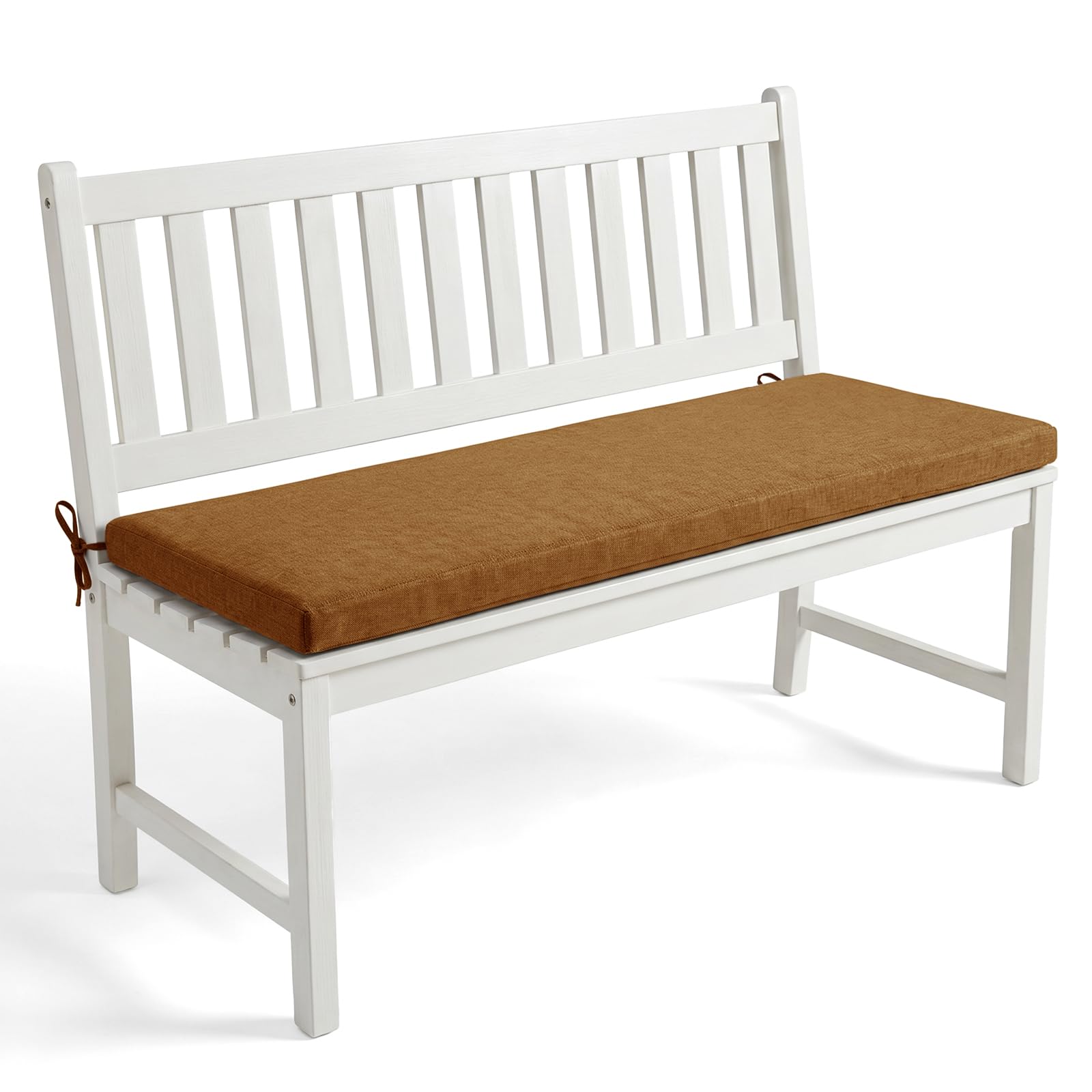 AZMAHT Outdoor Bench Cushion 2/3 Seater, Waterproof High Density Foam, Removable Linen Cover, Non-Slip Seat Pad For Garden, Patio, Porch Furniture,N18,40x45x3cm