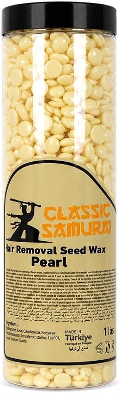 Cera depilatória quente em pérolas Classic Samurai, sem fragrância, tamanho semente, 454 g
