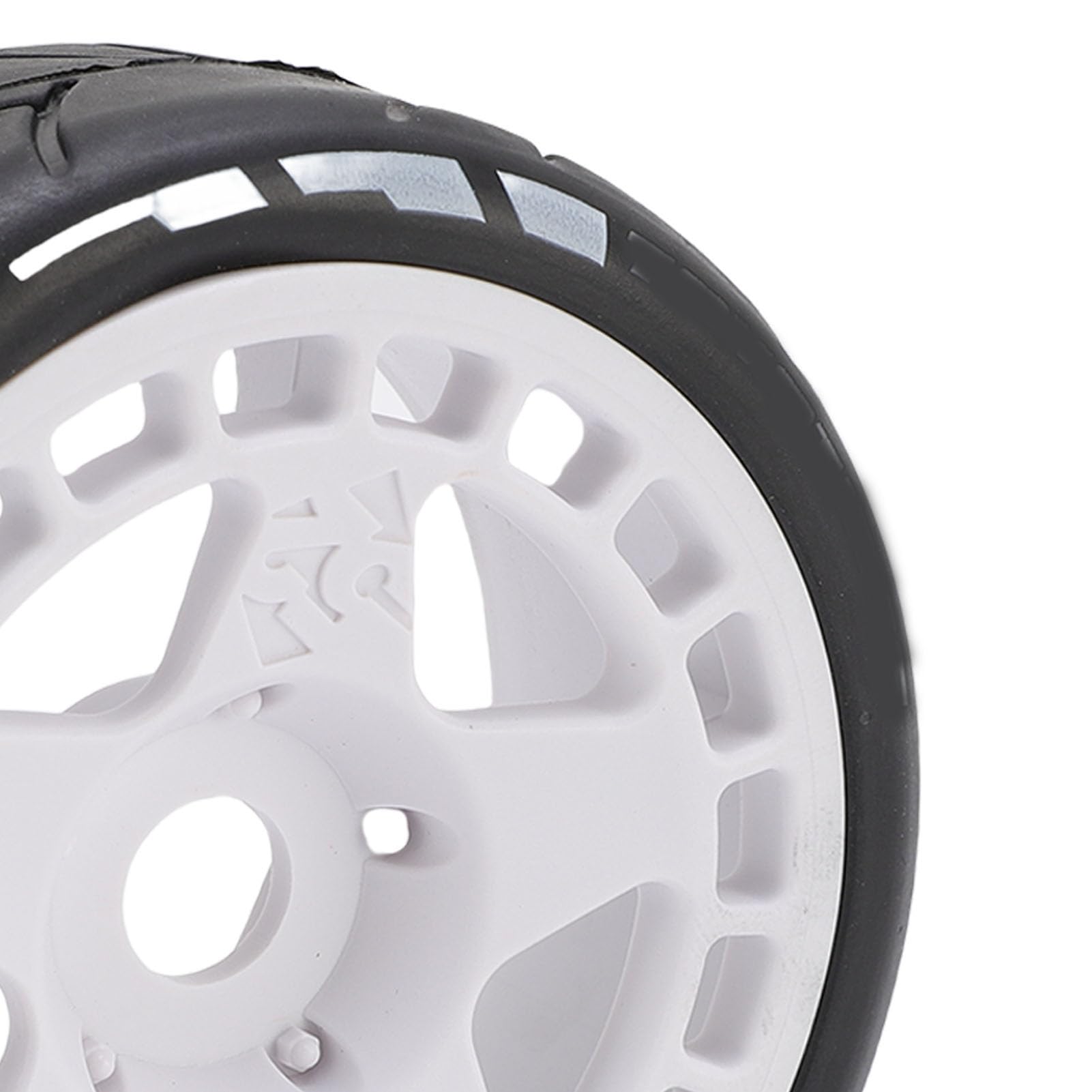 Pneumatici da Rally RC 4pcs, Plastica Robusta da 17 Mm 1/8 Pneumatici per Ruote per Auto RC con Uso Versatile, Durata Notevole, Installazione Rapida e Facile, Prestazioni Ottimali con (WHITE)