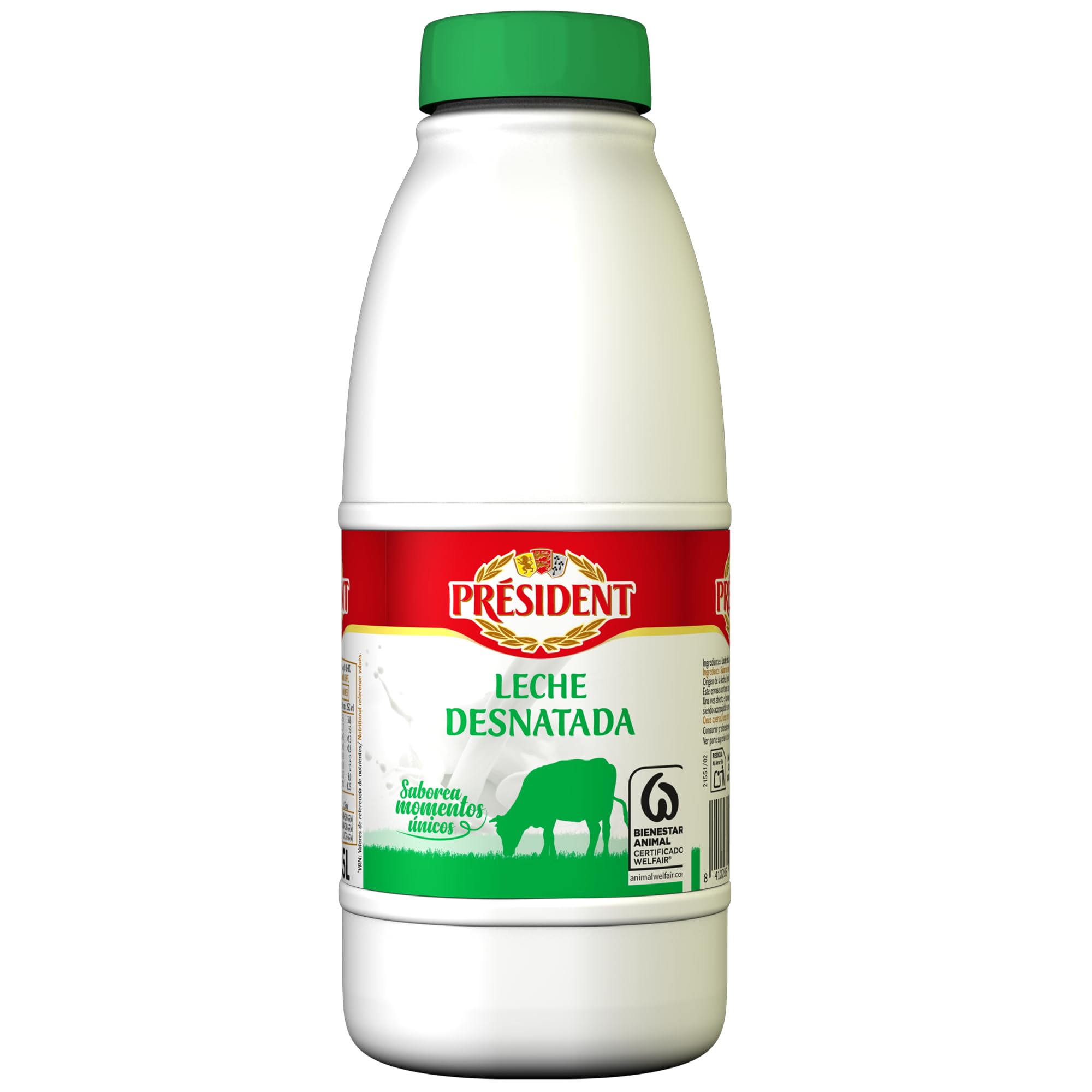 Président Leche Desnatada Bienestar Animal UHT Pack 6 x 1,5L