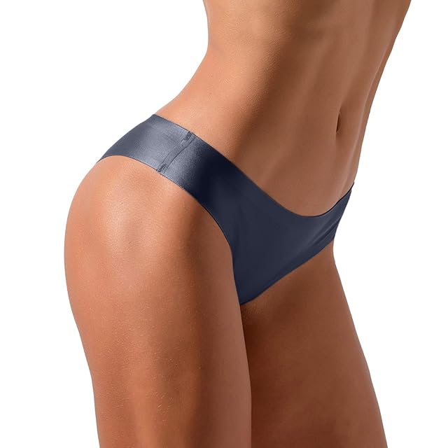 CENYINVEFI Panties for Women Sexy G String Underwear Thongs Ice Silk No Show Low Waist Cheeky Underwear