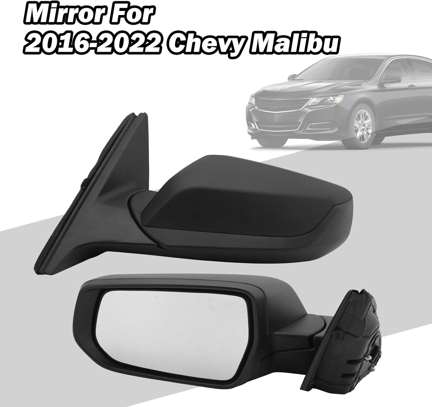 Driver Side View Mirror Compatible with Chevy Malibu 2016 2017 2018 2019 2020 2021 2022 Non Heated Without Signal Light Manual Folding LH