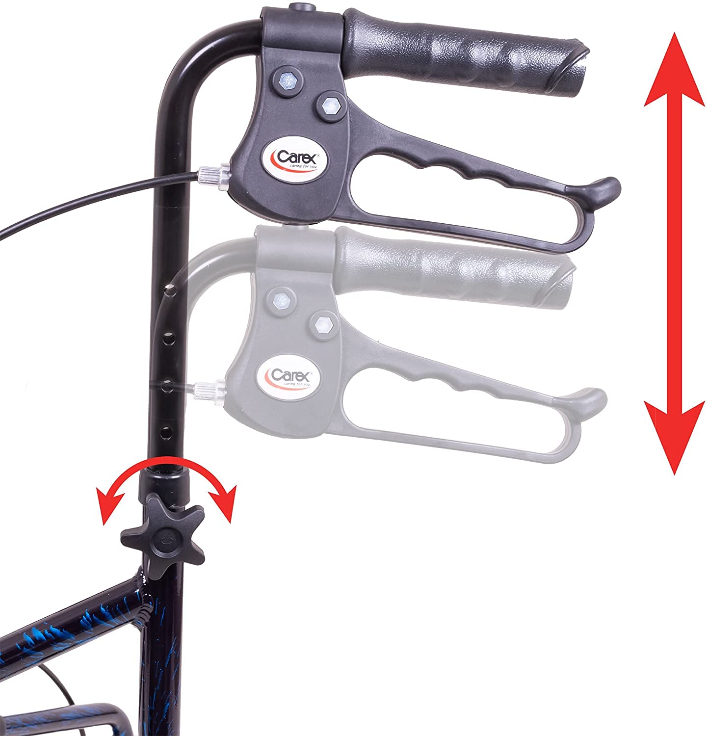 Carex 3 Wheel Walker for Seniors, Foldable, Rollator Walker with Three