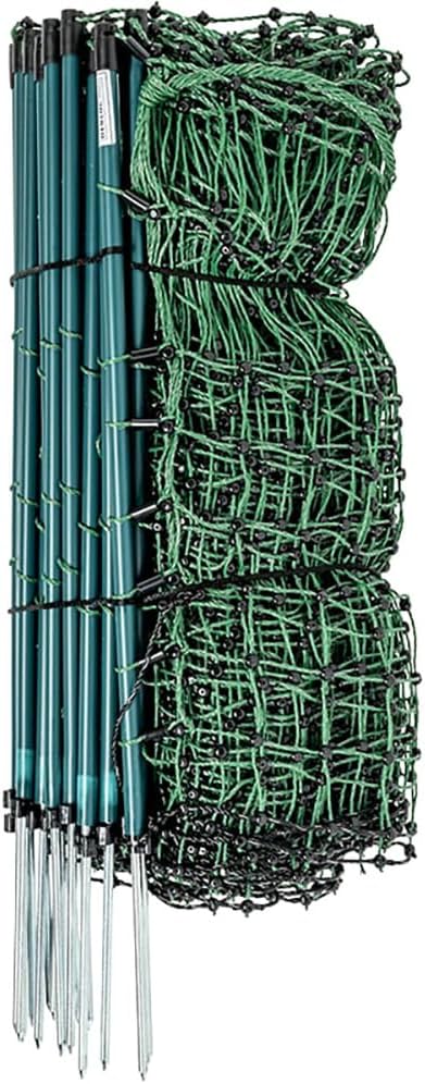 Premier 1 VersaNet® Plus, 20" H x 100'L Portable Electric Garden Net Fence with Built-in Posts | 2" x 2" Strand Spacing at Bottom to Keep Rabbits, Raccoons & Varmints Out of Gardens | Green/Black