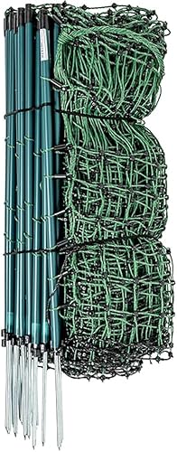 Miniatura 5 de Premier 1 VersaNet Plus, valla eléctrica portátil de 20 pulgadas de alto x 100 pies de largo con postes incorporados, espaciado de hebras de 2 x 2