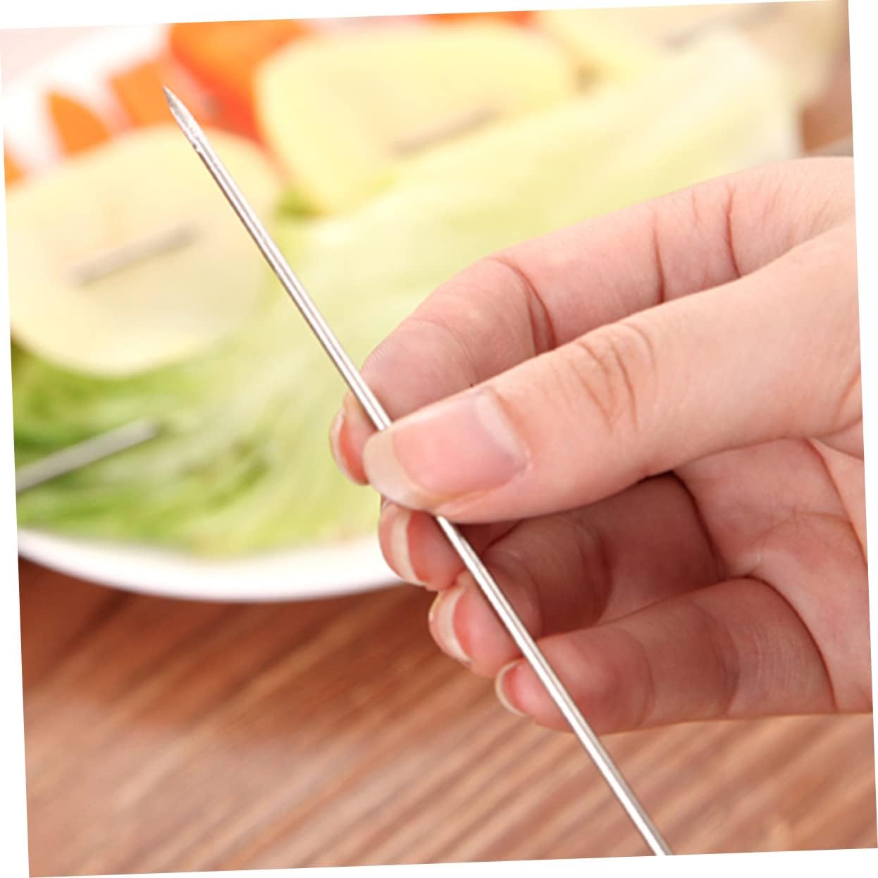Sturdy Bbq Sticks 100pcs Stainless Steel Bbq Skewer Needles Outdoor Grilling Camping Hiking Picnic Tools