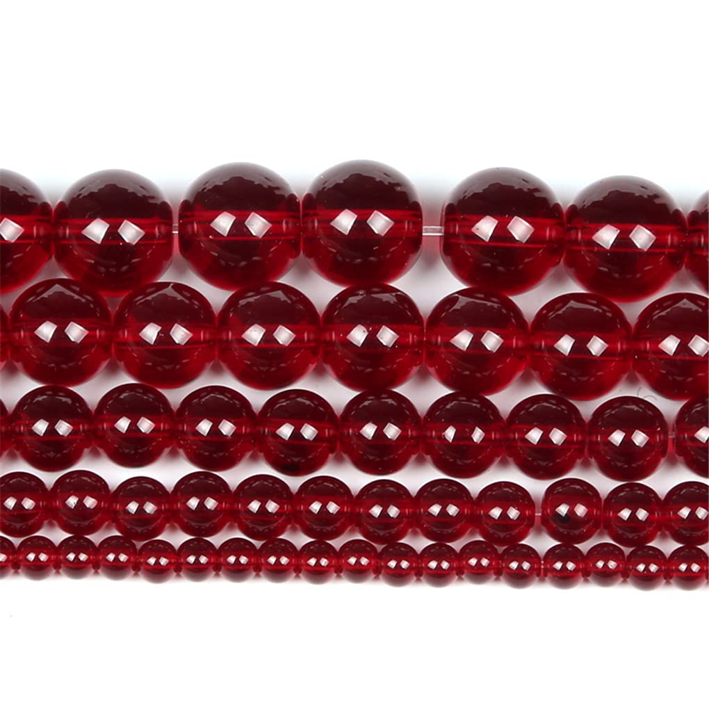 Perles de verre rouge grenat Hamthuit 8mm pour création bijoux DIY