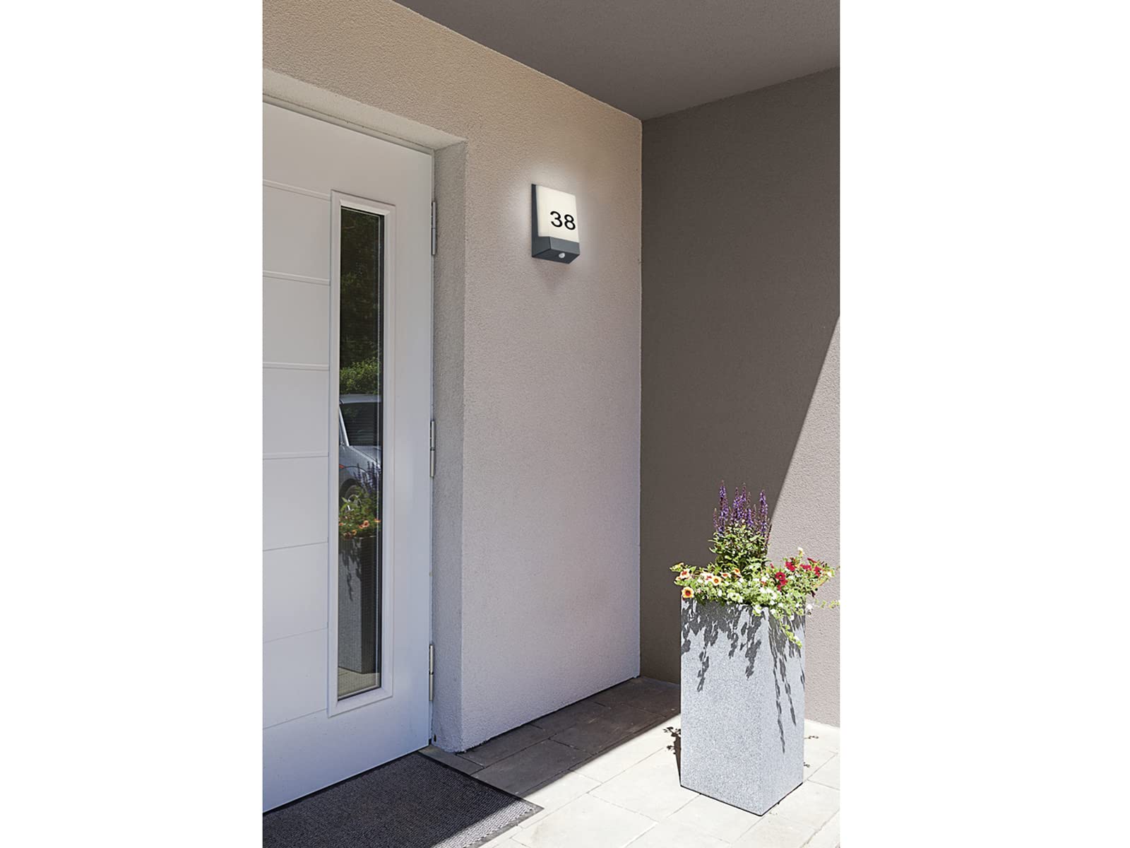 Trio Leuchten Wandleuchte 228669142 Kasai, Aluminium anthrazit, 9 Watt LED, Dämmerungssensor, 5.9 x 16.10 x 21.1 cm