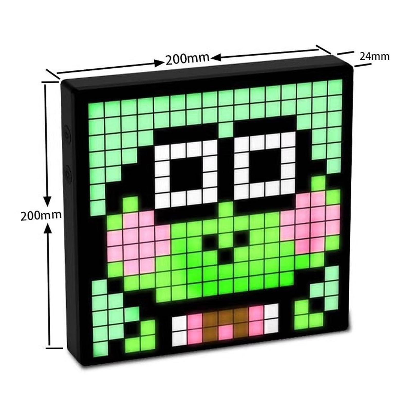 Pixel Art Display, 16 * 16/32 * 32 Relojes de Día con Calendario Digital con Pantalla Grande, Reloj Inteligente LED Preciso con Recordatorio de Eventos, Fecha, Graffiti y Brillo Ajustable 32 * 32