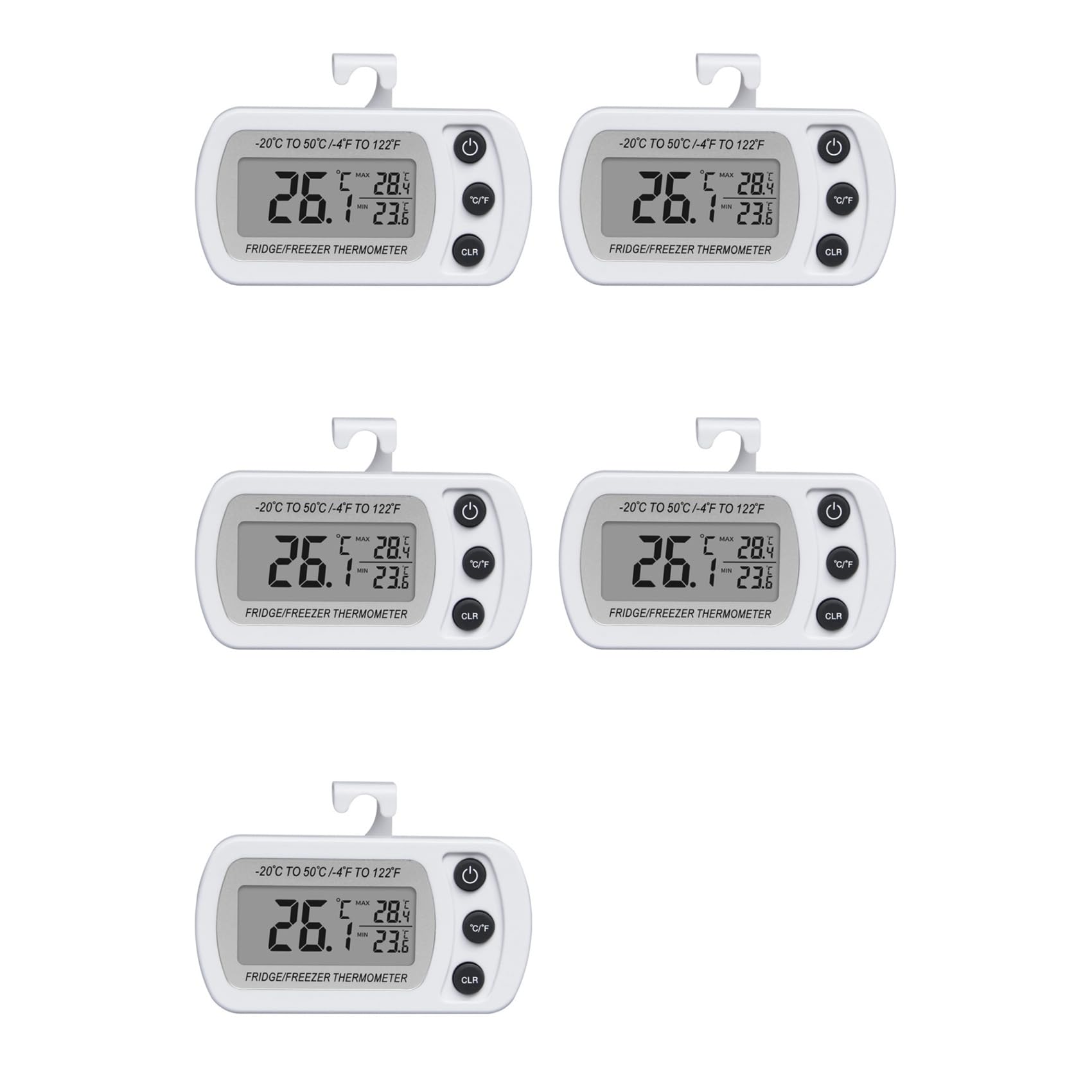 Hndhbfgrt 5X Digital Freezer Thermometer LCD Waterproof Refrigerator Thermometer Household Electronic Thermometer