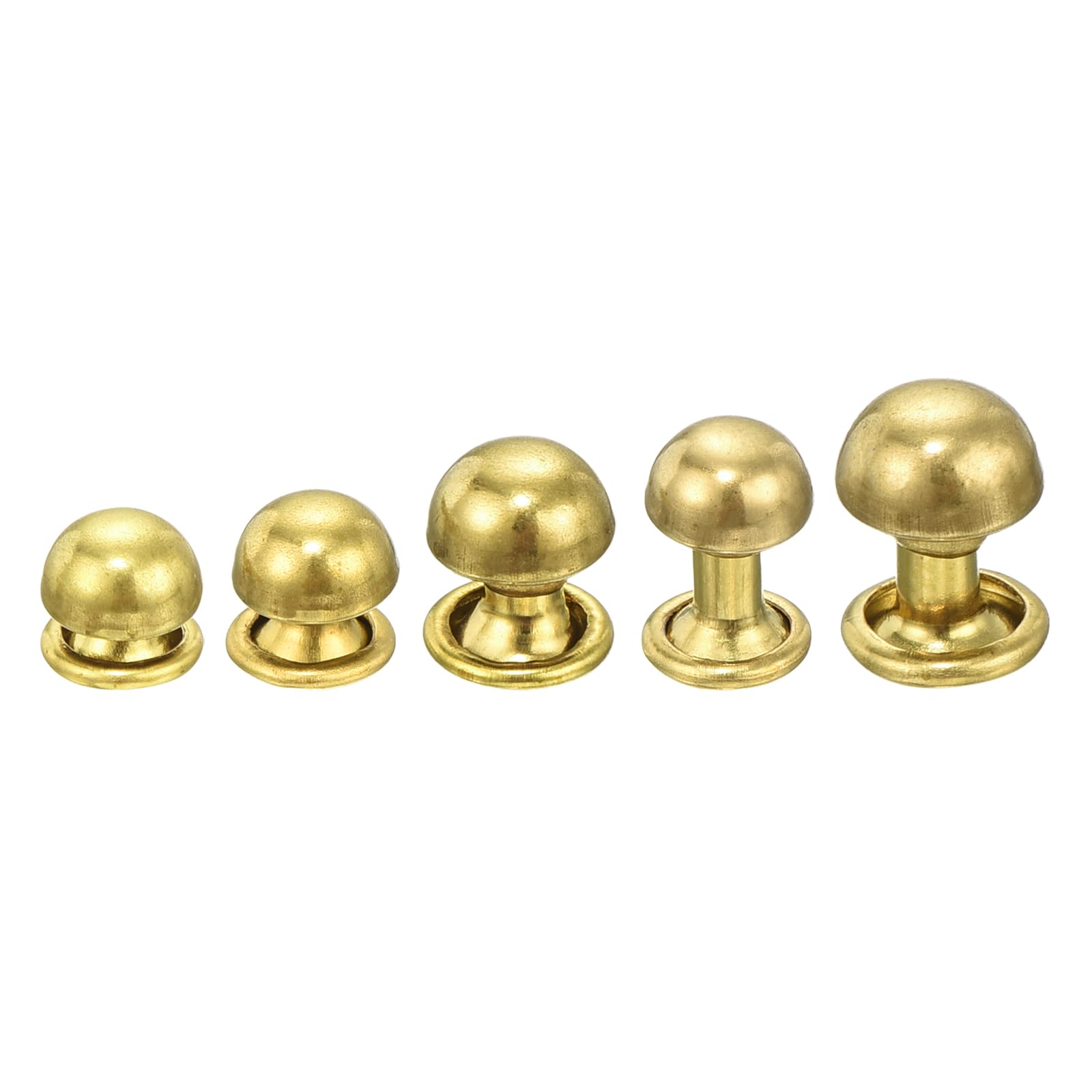 Rivets ronds en laiton de forme champignon pour une finition dorée luxe sur vos cuirs