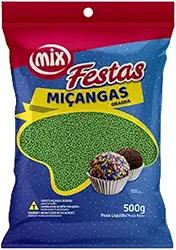 Confeito Miçanga Granulado Brigadeiro, Doces, Confeitaria Várias Cores 500g (Verde)