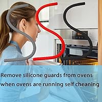 Vista 6 de Funda extra larga de 22 pulgadas para horno, protector de silicona para horno, resistente al calor, protector de borde de estante de horno, sin BPA