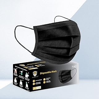 Blue/Black/Pink - Guardian Sheild 3 Layers Adult Disposable Face Mask (50pcs, Black)